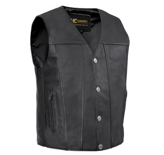 Men's Single Back Panel Concealed Carry Vest Buffalo Nickel Head Snaps MC20101