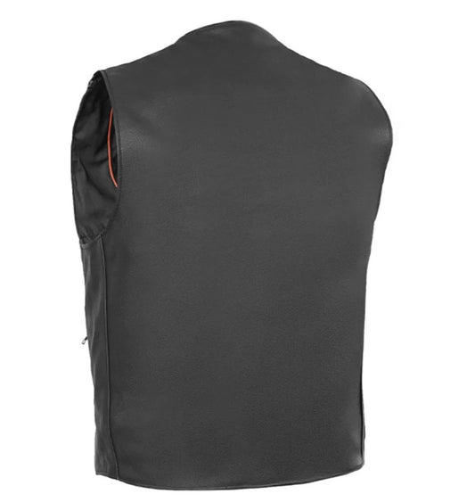 Men's Single Back Panel Concealed Carry Vest Buffalo Nickel Head Snaps MC20101