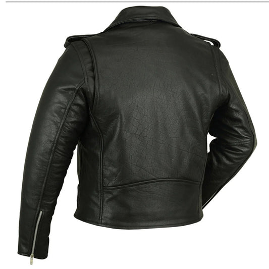 Chaqueta clásica estilo policía con lado liso para hombre MC10126