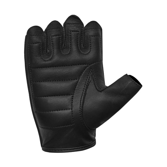Men's Deerskin Leather Motorcycle Fingerless Gloves