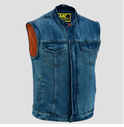 Mens Motorcycle Denim Vests For Sale