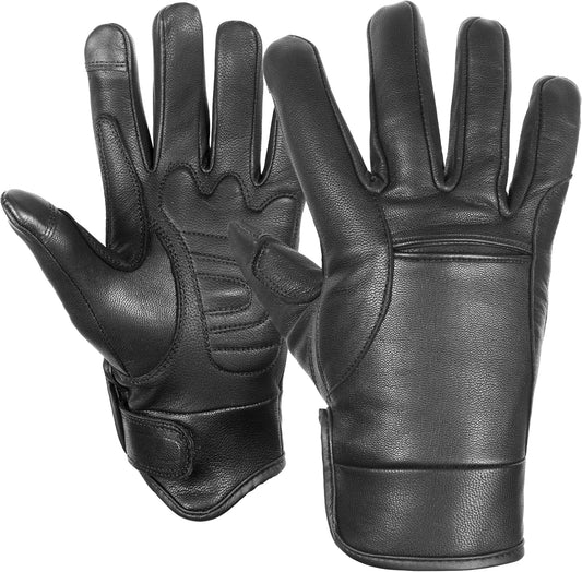MC Gear Supply Men's Lightweight Classic Cruiser Leather Motorcycle Gloves MC60203