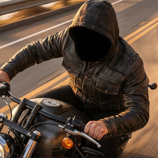 Men's Lightweight Drum Dyed Distressed Naked Lambskin Leather Jacket MC10107