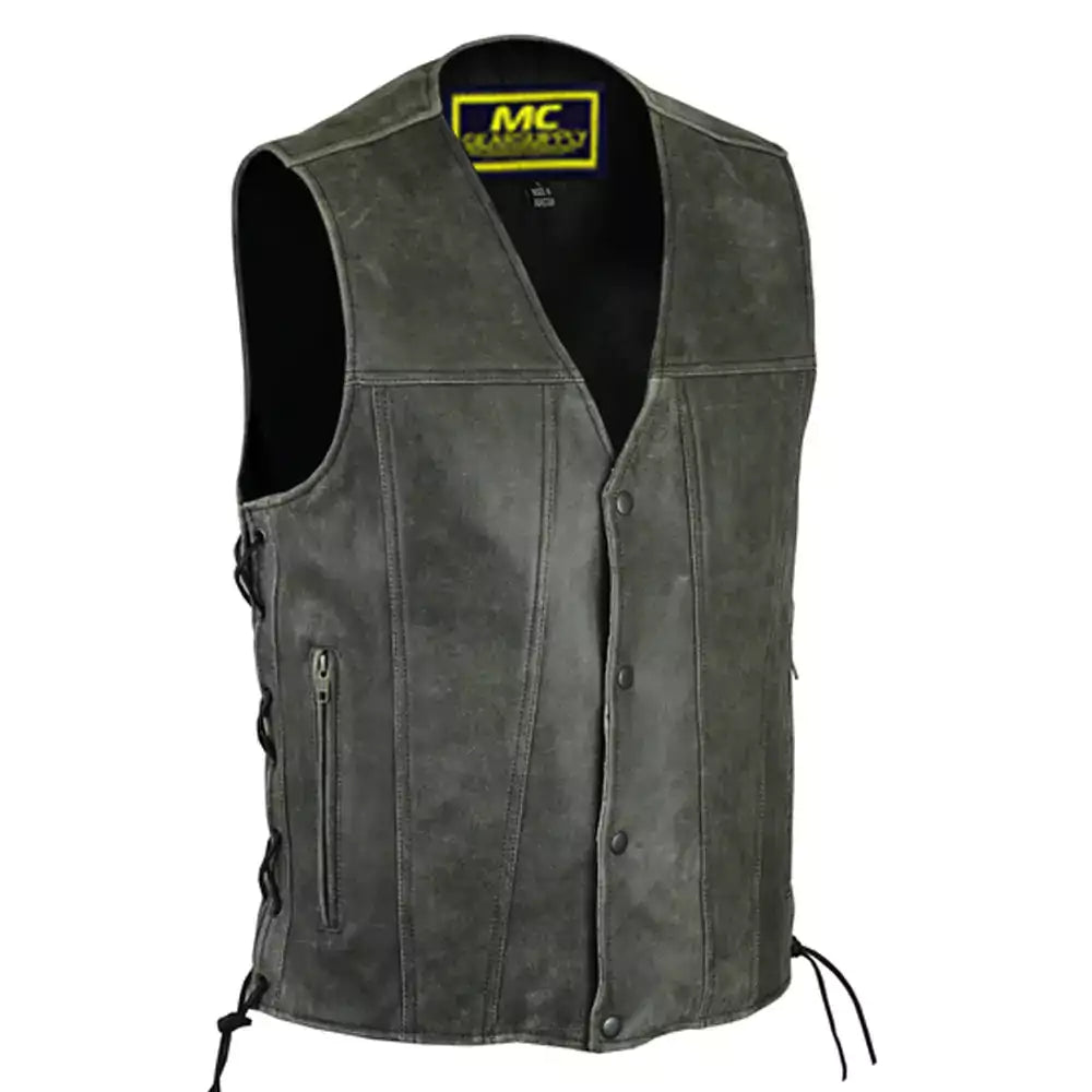 men's gray single back panel concealed carry vest
