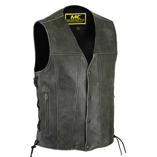 men's gray single back panel concealed carry vest