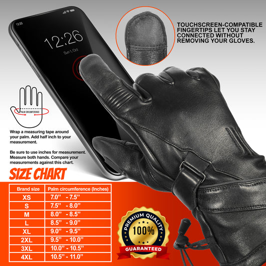 Men's Deerskin Gauntlet Motorcycle Gloves MC60102