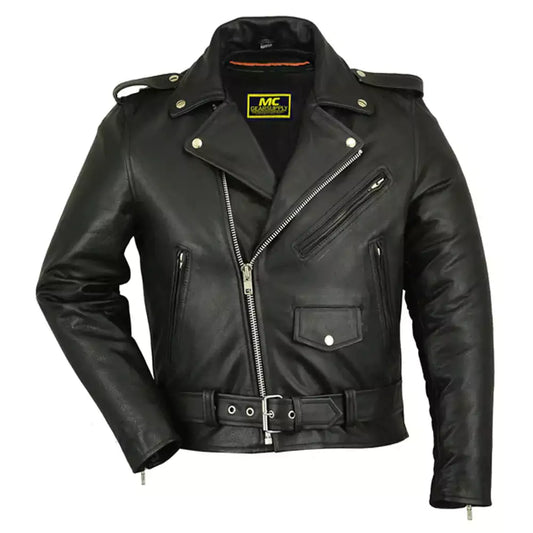 Men's Classic Plain Side Police Style Jacket MC10114