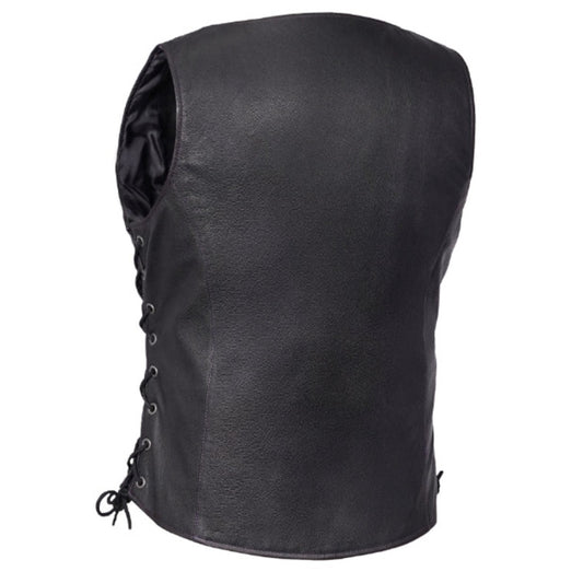 Purple Paisley Women's Leather Motorcycle Vest MC40106