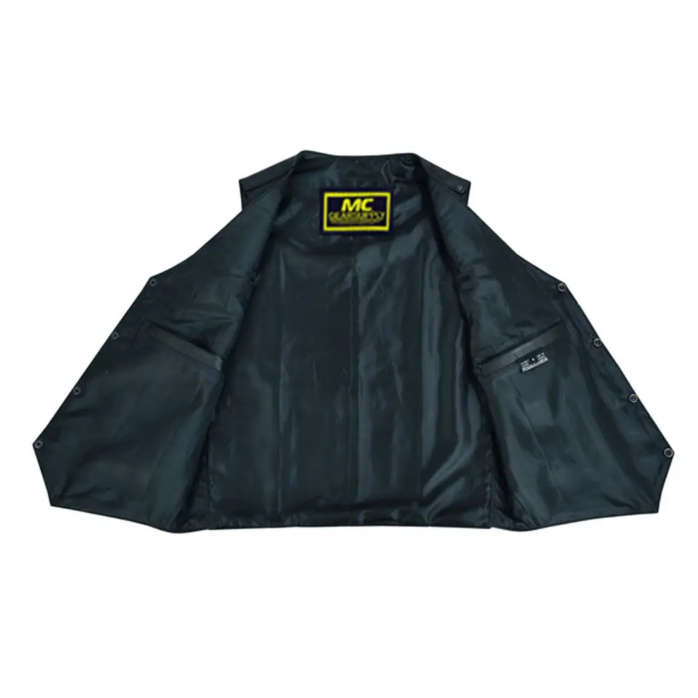 mens plain side economy vest mens black leather motorcycle vests for sale
