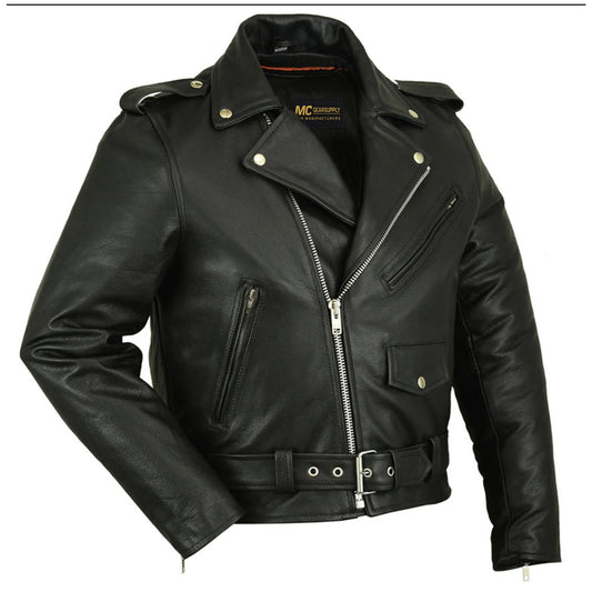 Men's Classic Plain Side Police Style Jacket MC10114