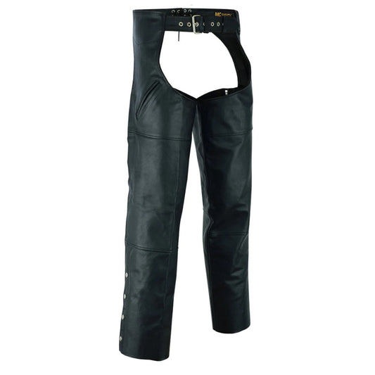 MC Gear Supply Unisex Leather Motorcycle Chaps - Built for the Ride MC50102