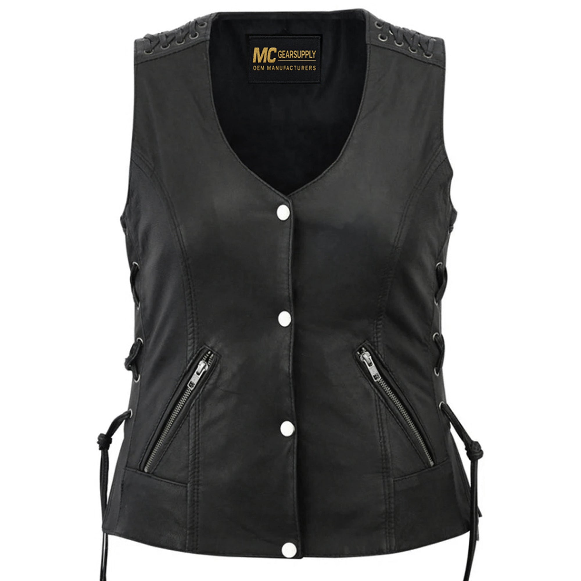 WOMEN'S VEST WITH GROMMET AND LACING ACCENTS MC40104 – MC Gear Supply
