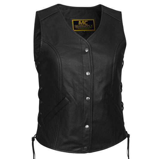 MC40113 CHALECO BODY ¾ CON ESTILO MÁS LARGO PARA MUJER – CORDONES LATERALES