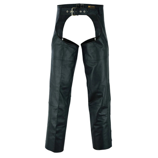 MC Gear Supply Unisex Leather Motorcycle Chaps - Built for the Ride MC50102