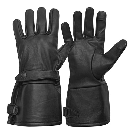 Twin-Lock Men's Gauntlet Motorcycle Gloves