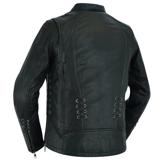 MC30113 CHAQUETA ELEGANTE PARA MUJER CON ACENTOS DE OJALES Y CORDONES