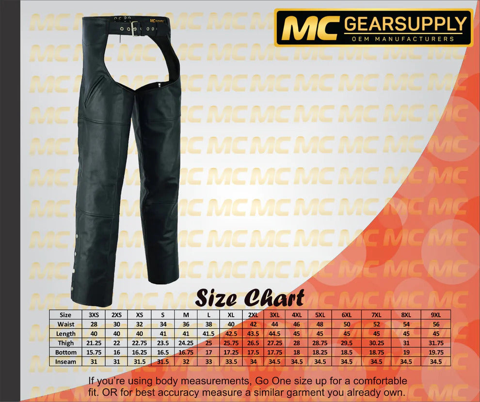 Apex Unisex Motorcycle Leather Chaps – MC Gear Supply