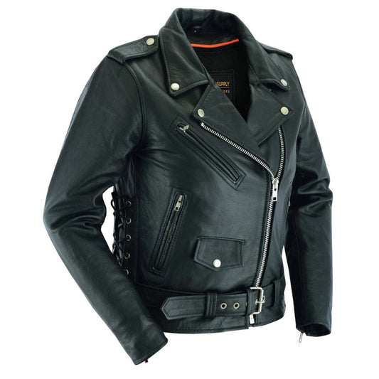 MC30111 CHAQUETA M/C ESTILO POLICÍA CON ENCAJE LATERAL CLÁSICO PARA MUJER