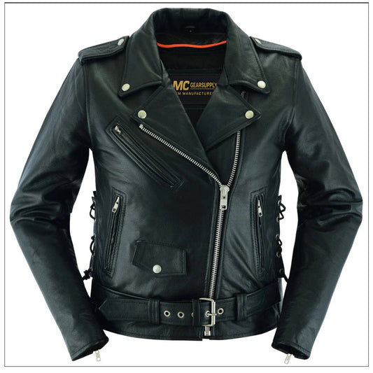 MC30111 CHAQUETA M/C ESTILO POLICÍA CON ENCAJE LATERAL CLÁSICO PARA MUJER