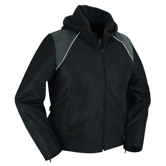 MC30106 WOMEN’S MESH 3-IN-1 RIDING JACKET BLACK/BLACK TONE REFLECTIVE