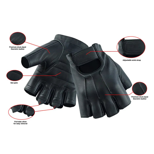 MC60143 MEN’S HARDY DEER SKIN FINGERLESS GLOVE