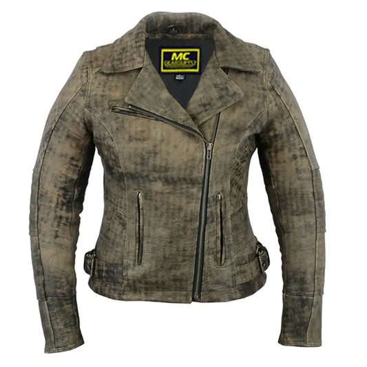 MC30117 CHAQUETA DE MC MARRÓN ANTIGUO CON ESTILO ACTUALIZADA PARA MUJER